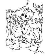 coloriage donald etends son linge